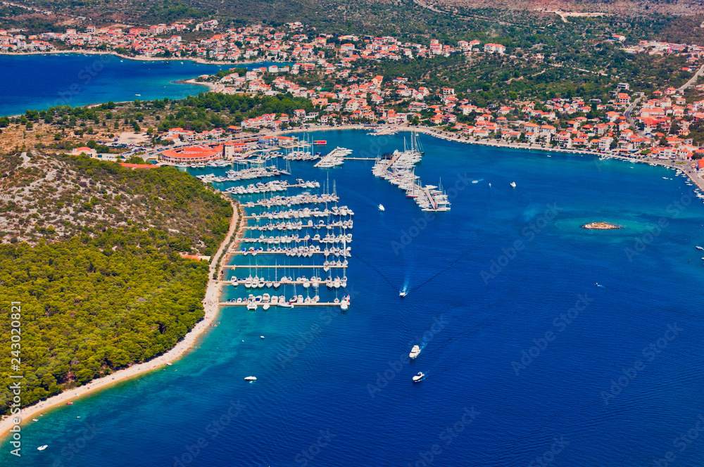 Φωτογραφία Aerial view of marina in the Adriatic sea, Rogoznica, Croatia