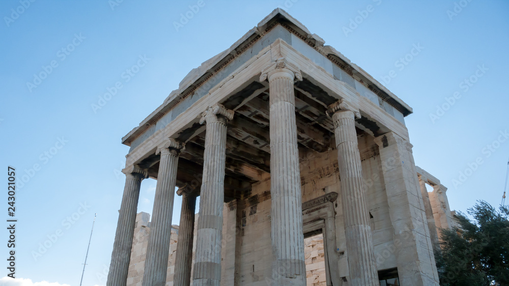 The Erechtheion an ancient Greek temple on the north side of the Acropolis of Athens, Attica, Greece