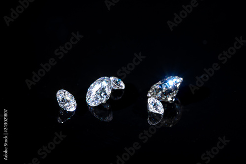 Diamonds on Black Background