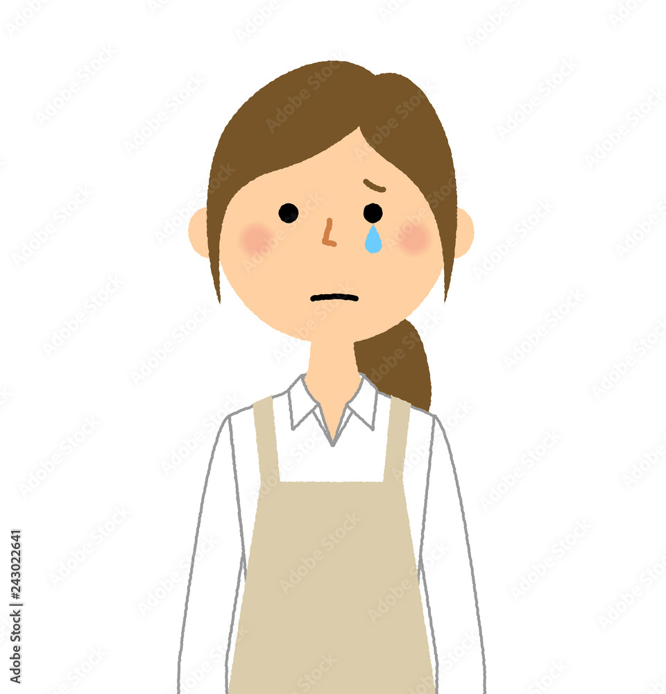 エプロンの女性 泣く Stock Vector Adobe Stock