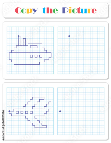 Copy the graphic picture. Worksheet for kids