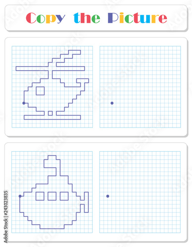 Copy the graphic picture. Worksheet for kids