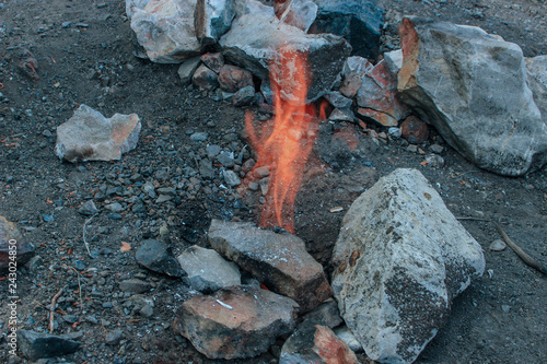  Lycian way. Turkey. natural gas comes out of the ground and ignites-Chimeras lights