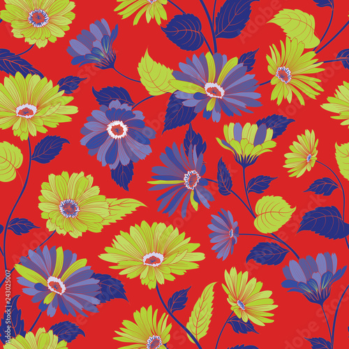 Floral pattern. Garden Flower seamless background.