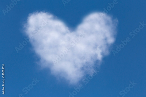 valentine made of cloud in a blue sky