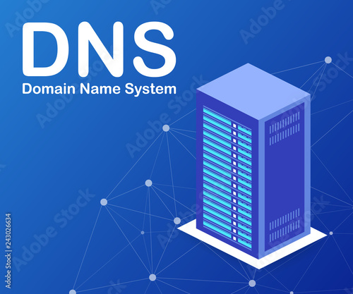 DNS Domain Name System Server. Vector illustration.