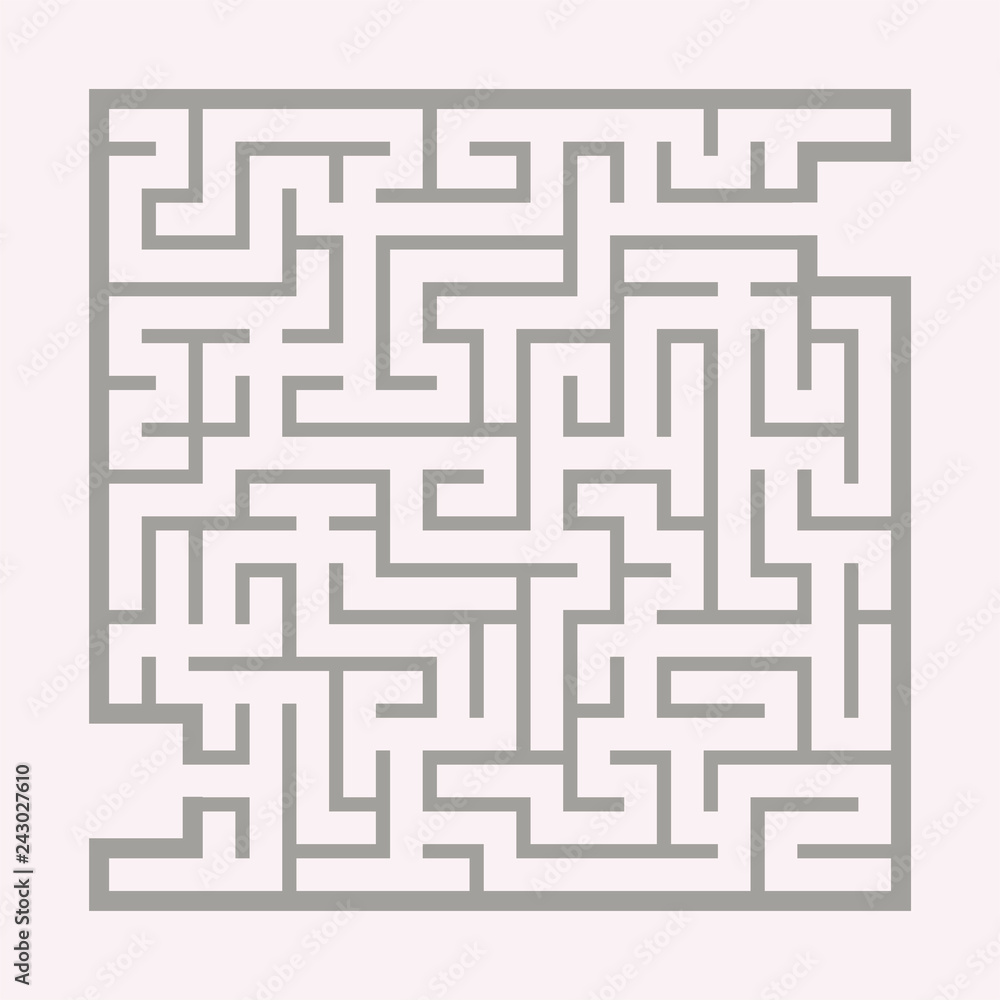 Abstract square maze. Game for kids. Puzzle for children. Find the right path. Labyrinth conundrum. Flat vector illustration isolated on color background. Abstract square maze. Game for kids. Puzzle for children. Find the right path. Labyrinth conundrum. Flat vector illustration isolated on color background.