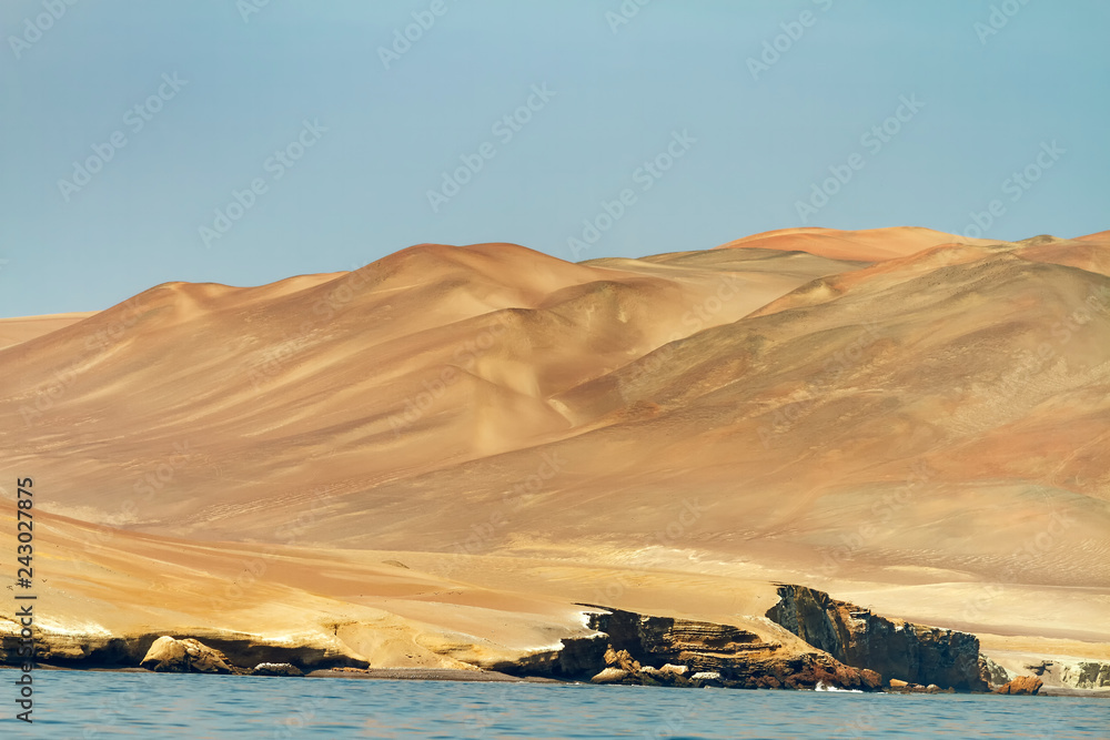 Hills with small cliffs near the Ballestas Islands (Paracas, Peru)