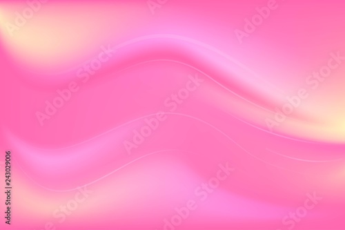 Light pink, coral yellow vector background with waves of lines. Blurred decorative design in abstract style. 