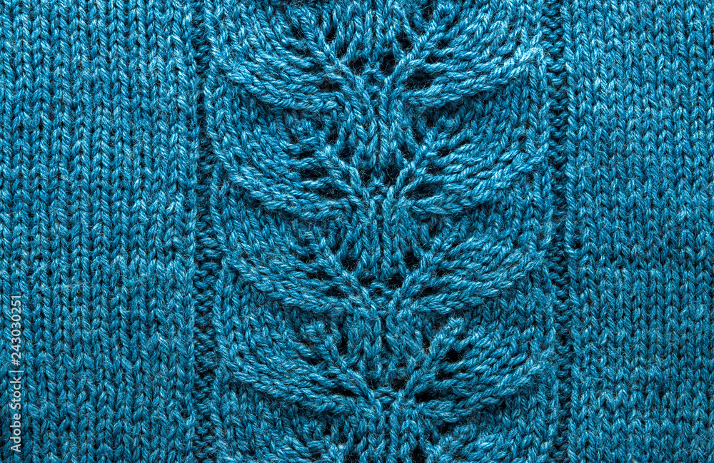 Fototapeta blue threads related to pattern cotton wool thread knitting