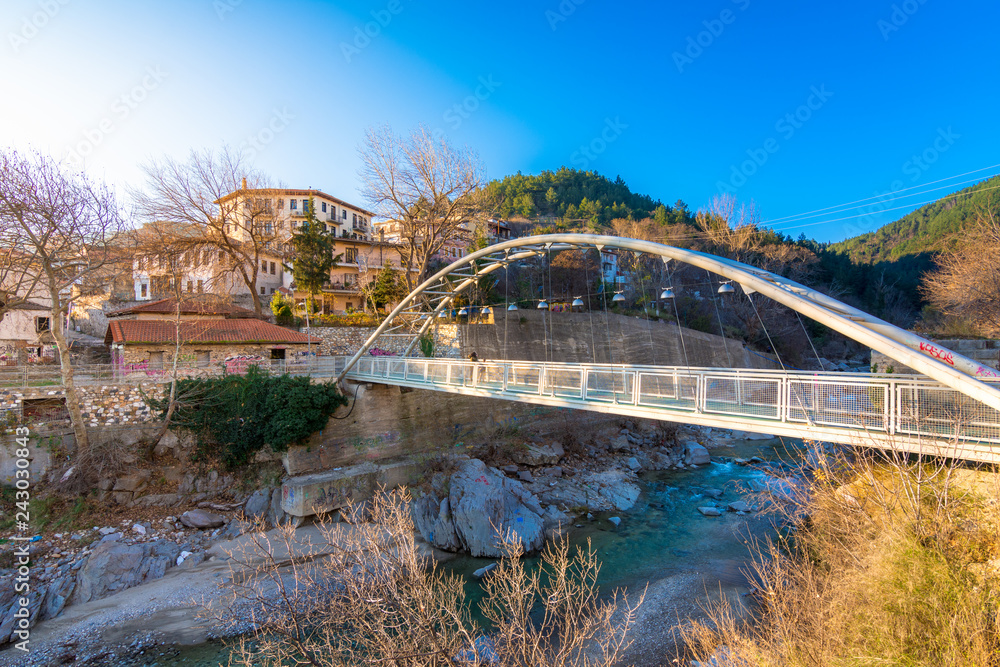 Fototapeta premium The old town of Xanthi with river and bridge, Greece.