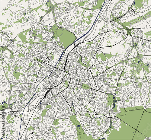 map of the city of Brussels, Belgium