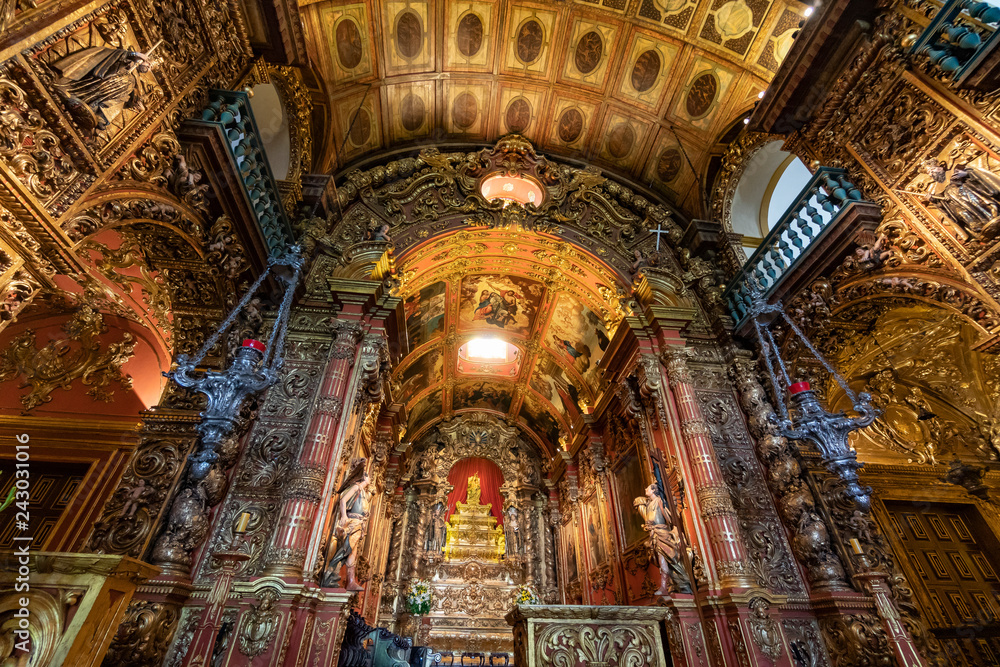 Colonial baroque art on Monastery of Saint Bento, Rio de Janeiro	