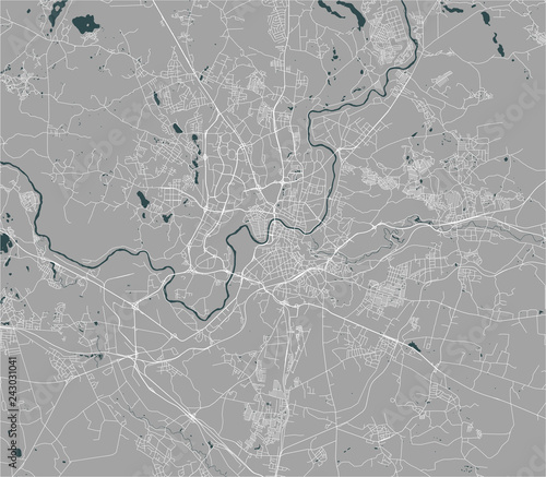 map of the city of Vilnius, Lithuania photo