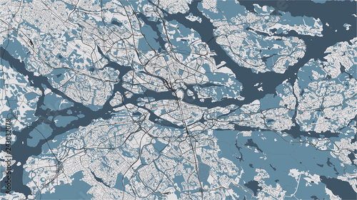 map of the city of Stockholm, Sweden photo