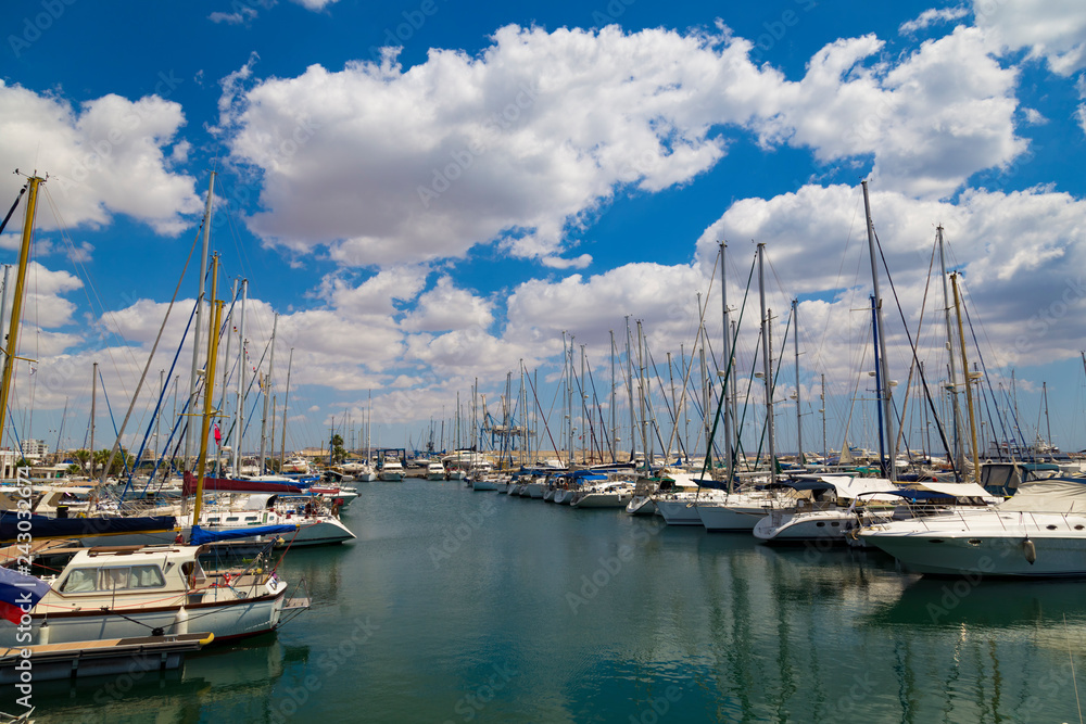Naklejka premium Port Marina. Larnaca city.Cyprus.