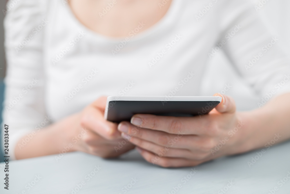 Woman reading an e-book. Woman reading an e-book.