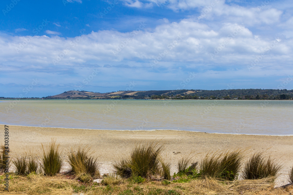 sunny shallow water bay in Tasmania Australia sunny shallow water bay in Tasmania Australia