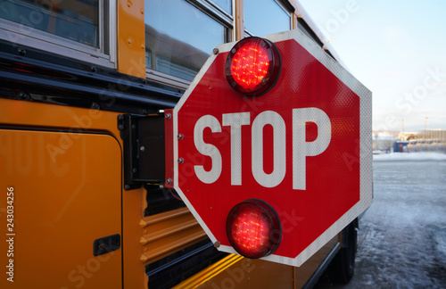 school bus warning sign