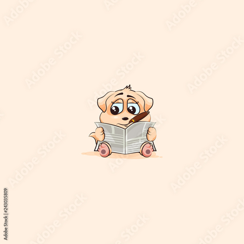 dog cub with cigar reading newspaper