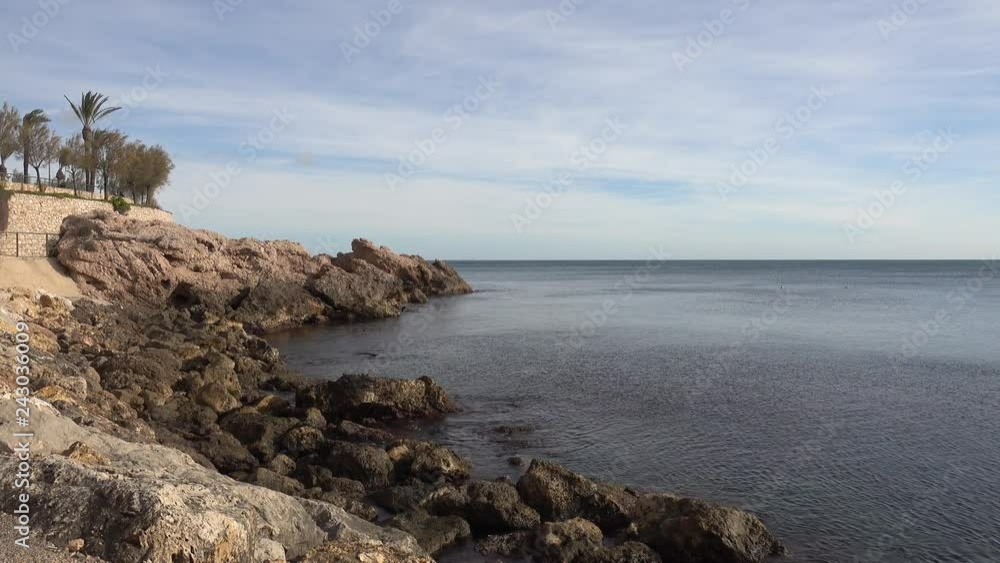 The coast in ametlla in the mediterranean sea The coast in ametlla in the mediterranean sea