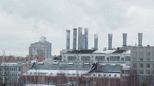 State power station № 1 named after P. G. Smidovich is the oldest operating thermal power plant in Russia. Located on the Raushskaya embankment in Moscow, photo