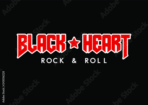 Rock and Roll text with star, fashion print for t shirt and other uses.