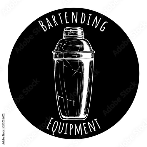 illustration of bartending equipment