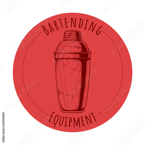illustration of bartending equipment