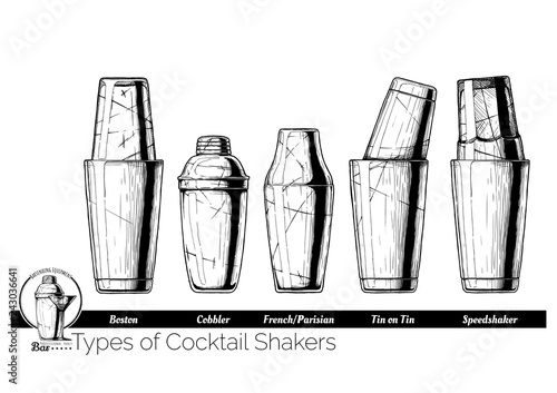Cocktail shakers types photo