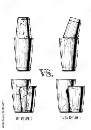 illustration of cocktail shakers