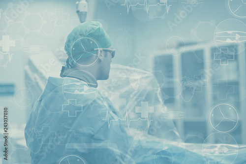 cardiology stent angioplasty endovascular treatment medical blue background