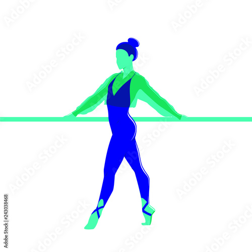 Slim sportive young woman doing fitness and yoga exercises.  Healthy lifestyle. Vector illustration design isolated on white background for t-shirt graphics, icons, posters, print and other uses