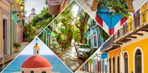 Collage of Old San Juan in Puerto Rico