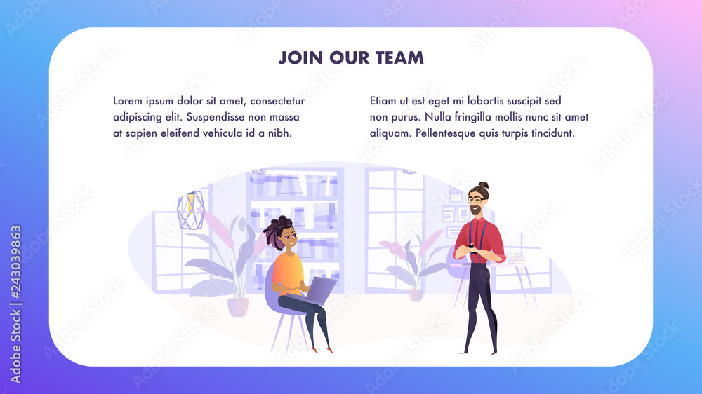 Vector Illustration Man and Woman in Work Setting Vector Illustration Man and Woman in Work Setting