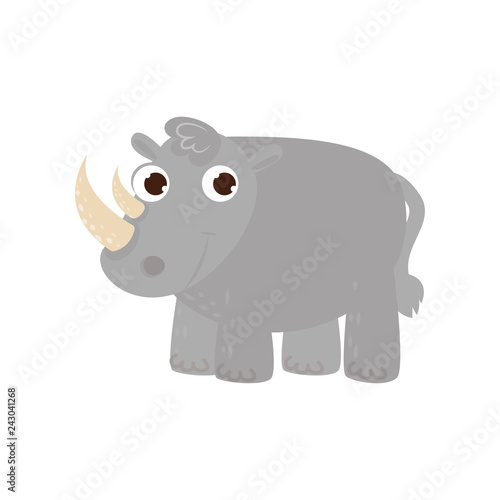 Cute cartoon image of an animal. Funny cute animal.