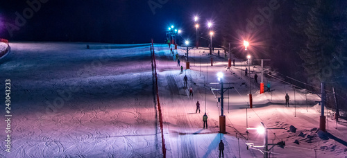 Slovak ski center Tále, winter night