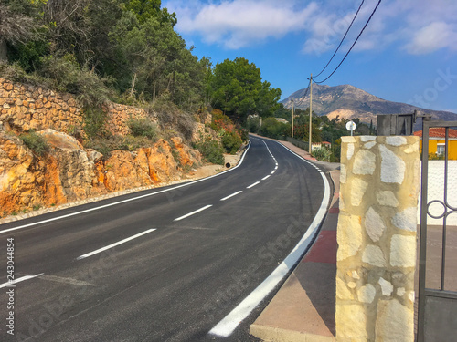 hilly road in Spain