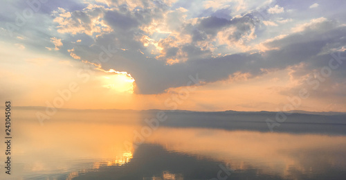 sunset at Dead Sea in Jordan