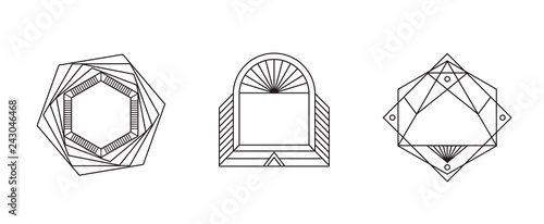 Set of ornate mystic vector borders and frames