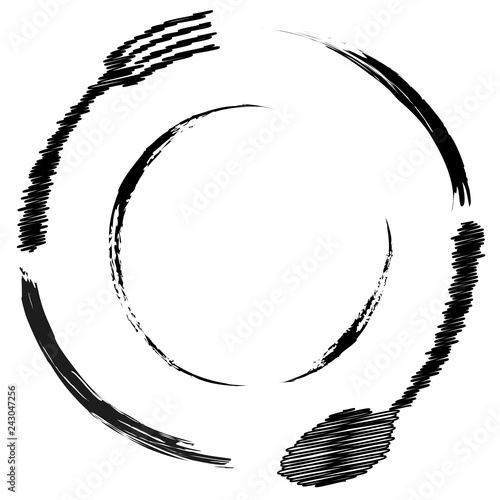 Abstract logo of a cafe or restaurant. A spoon and fork on a plate. A simple outline.