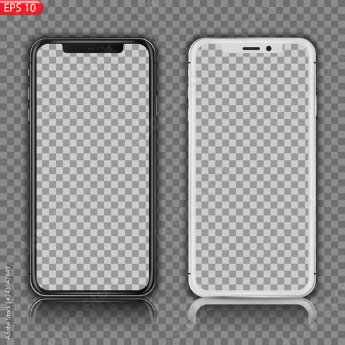 New High Detailed Realistic Smartphone similar to iphone Isolated on white Background