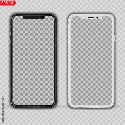 New High Detailed Realistic Smartphone similar to iphone Isolated on white Background