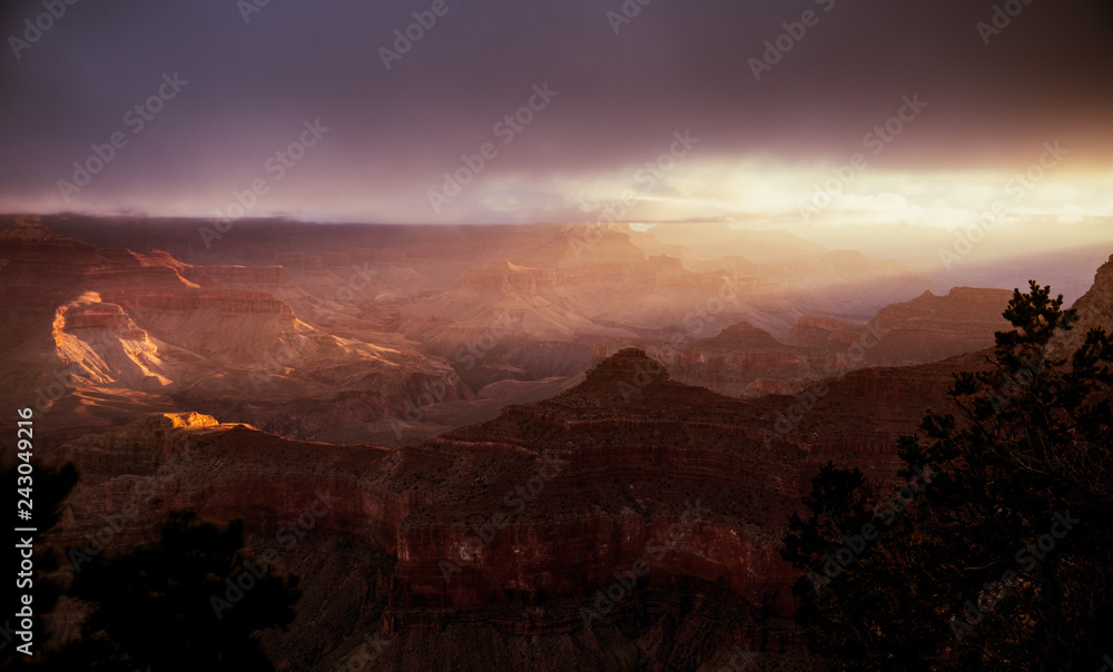 First light on grand canyon