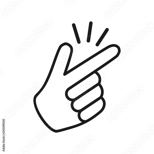 It’s simple - finger snap icon in flat style. Easy icon. Finger snapping click flick hand gesture - vector