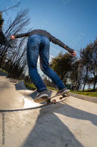 Skateboarder on a grind