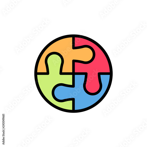 Puzzle flat vector icon sign symbol