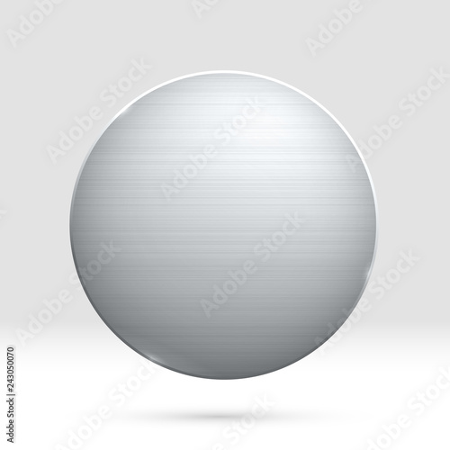 Polished Metal Texture Round Template Medal Vector