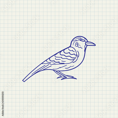 simple drawing sparrow