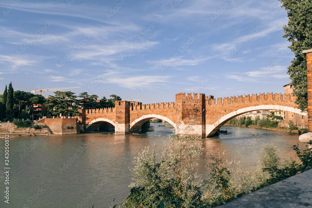 bridge over the river verona italy